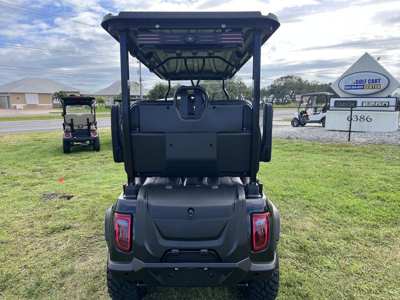 Rear design of 2025 Evolution D5-Maverick 6 Plus black golf cart available in California