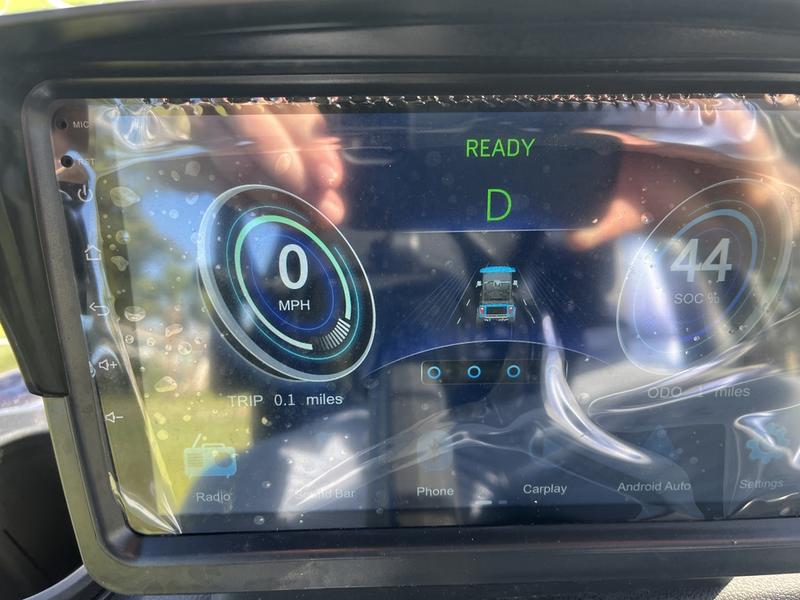 LED soundbar system of 2025 Evolution D5-Ranger 2+2 Plus Blue golf cart available in Michigan with export options