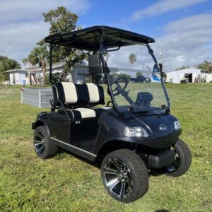 Front view of 2025 Evolution Turfman 200 black utility vehicle available in Virginia with nationwide delivery and export options
