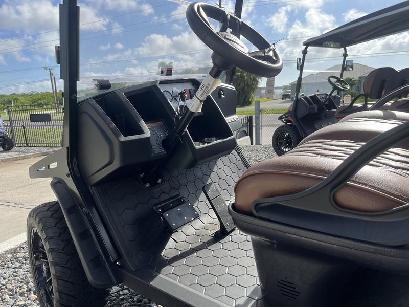 Dashboard and controls of 2025 E-Z-GO Express 6 Gas Inferno Red in Phoenix Arizona