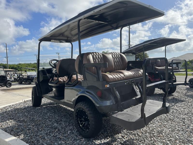 Rear cargo view of 2025 E-Z-GO Express 6 Gas Inferno Red in Phoenix Arizona