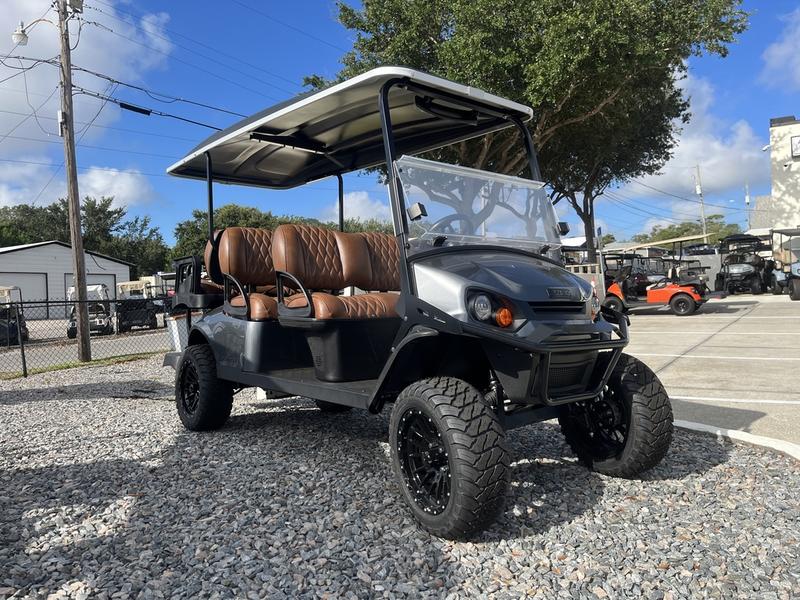 Interior and seating of 2025 E-Z-GO Express 6 Gas Inferno Red in Phoenix Arizona