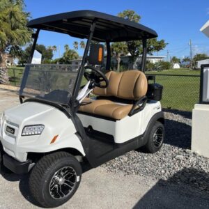 Side view of 2026 Club Car Onward 2 Passenger HP Lithium golf cart in metallic finish