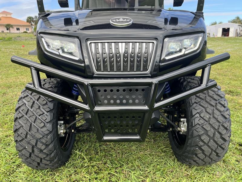 Street-legal 2025 Evolution D5-Maverick 6 Plus black six-seater golf cart for sale in California